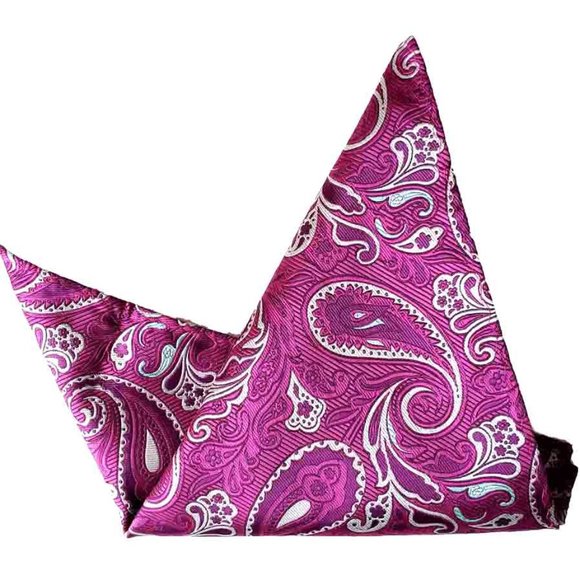 Gascoigne Pocket Square Purple White Blue Silk Jacquard Men's - Picture 1 of 1